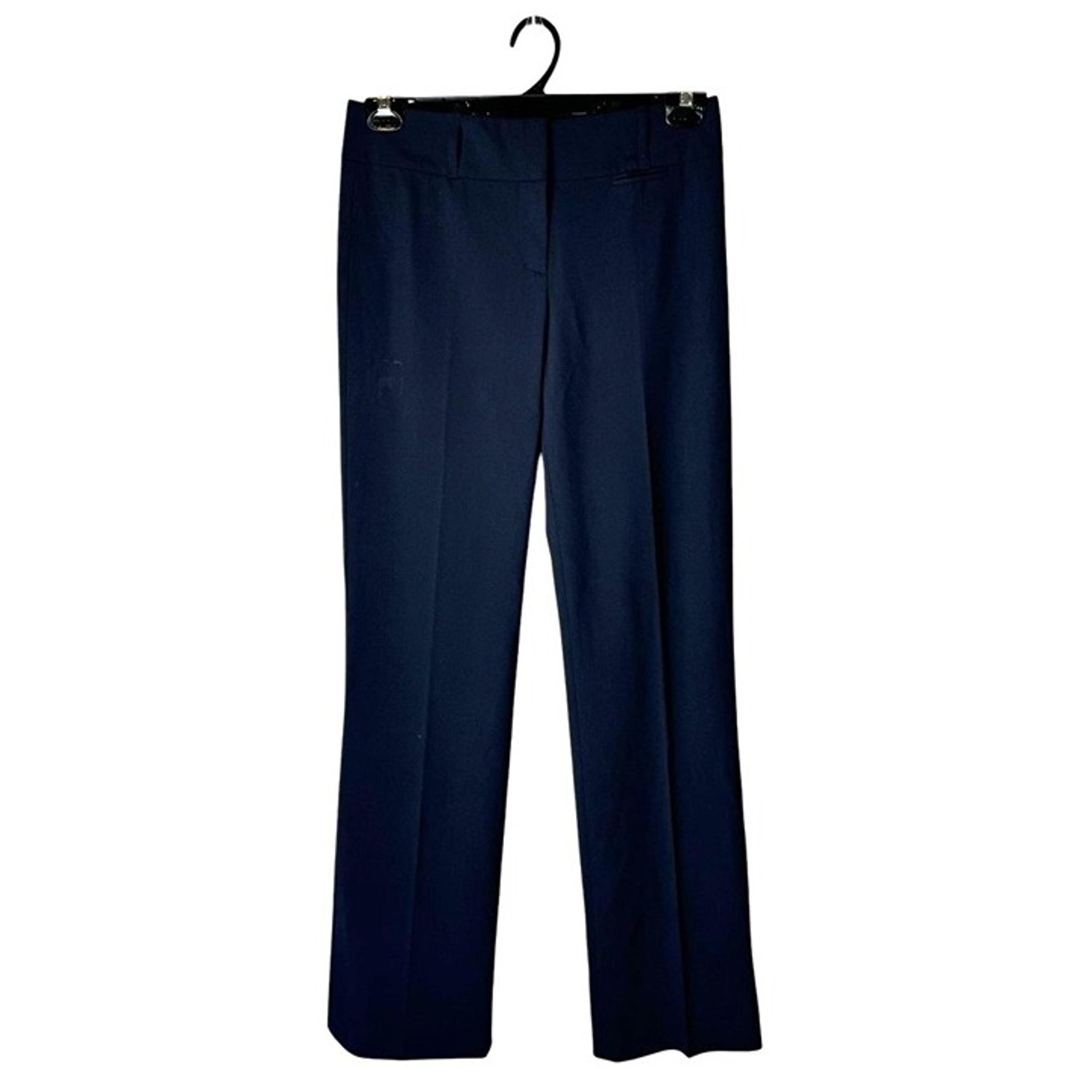 Boss Hugo Boss Pants Women 2 Blue Wool Straight Leg Trousers Career Corpcore