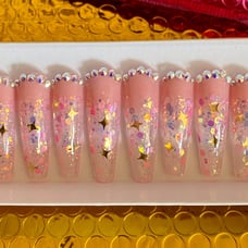 Pink Star Acrylic Press On Nails