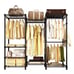 Wire Garment Rack Heavy Duty Clothes Rack with Hanging Rod Closet Organizer