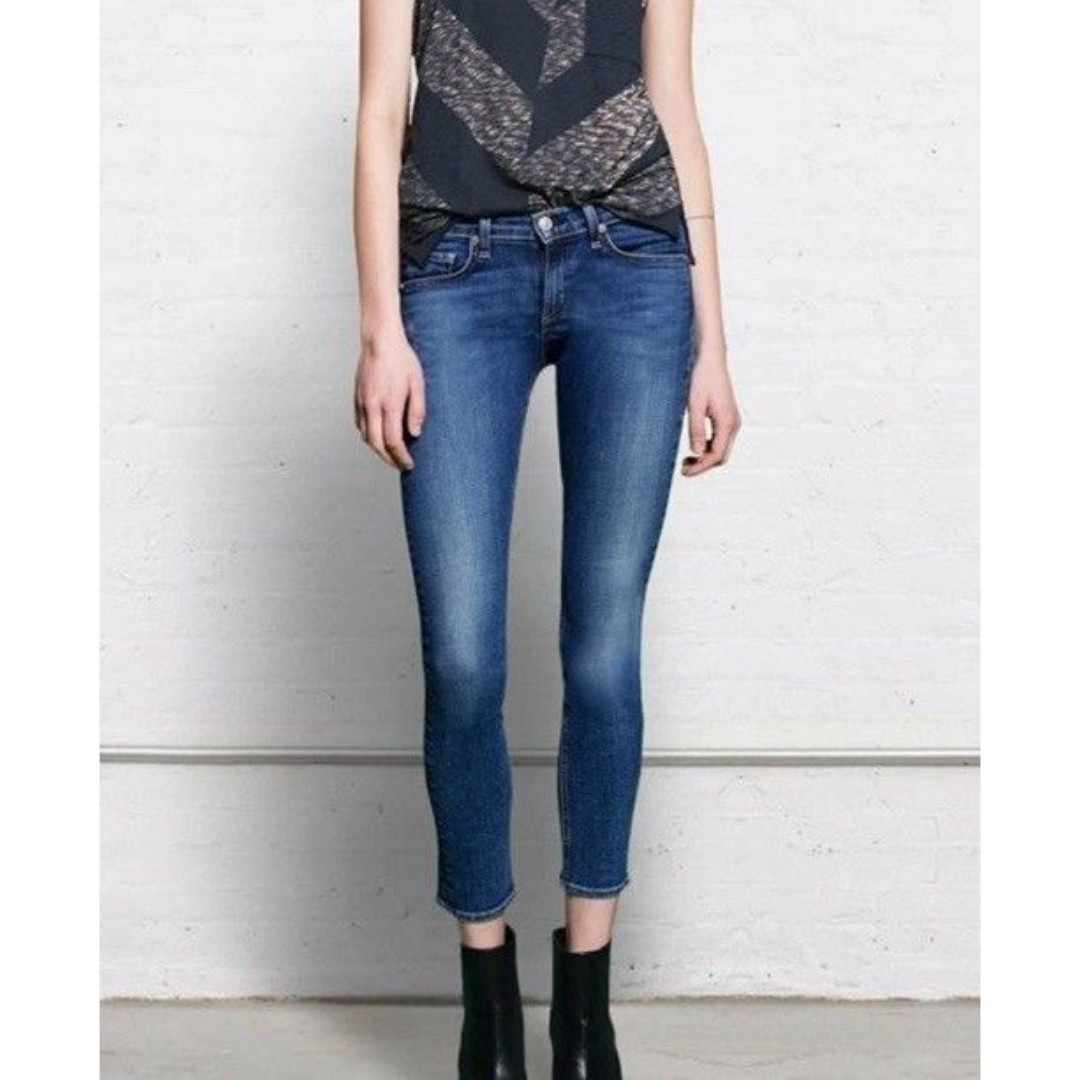 Rag & Bone Low Rise Stretch Capri Skinny Denim Jeans Womens Size 26