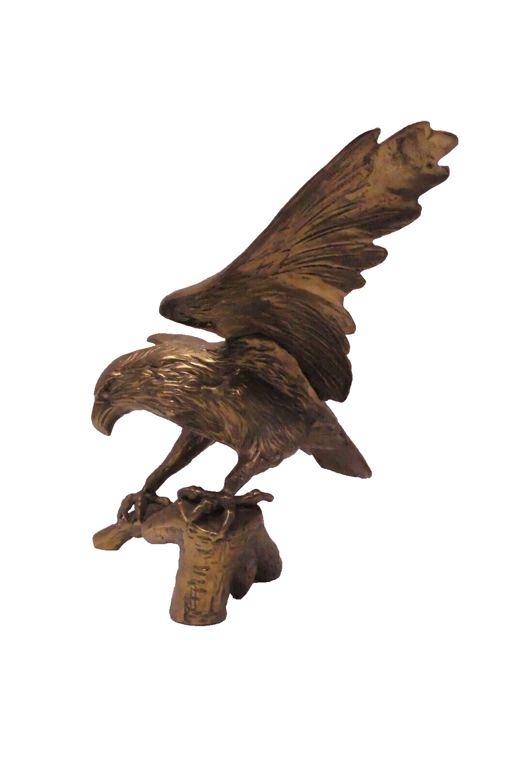 Brass Eagle on a Branch Sculpture MCM Bird Statue Large