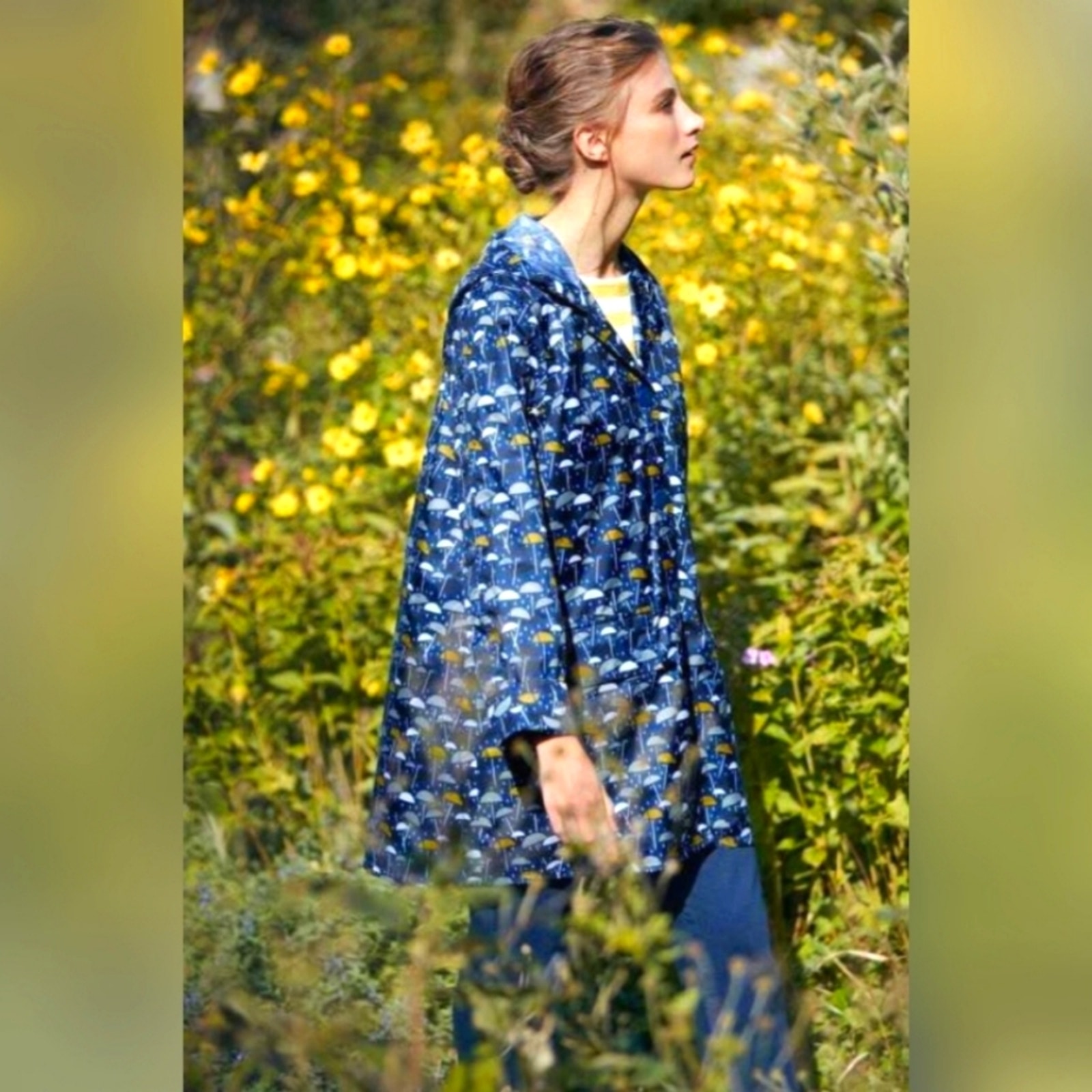 Seasalt Cornwall Umbrella Print Packit Jacket Raincoat SZ M NWOT