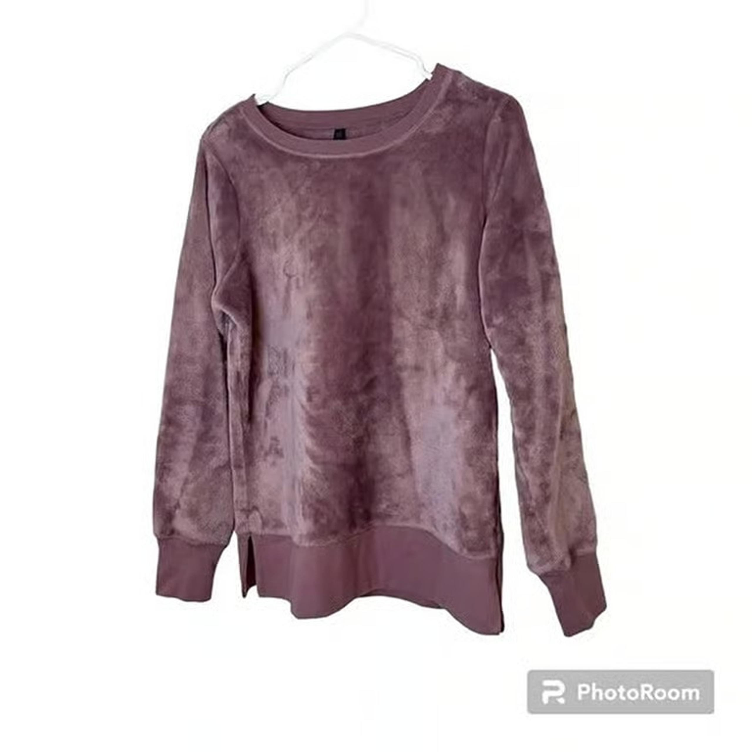 Gaiam Purple Soft Velvety Terry Sweatshirt Size Small