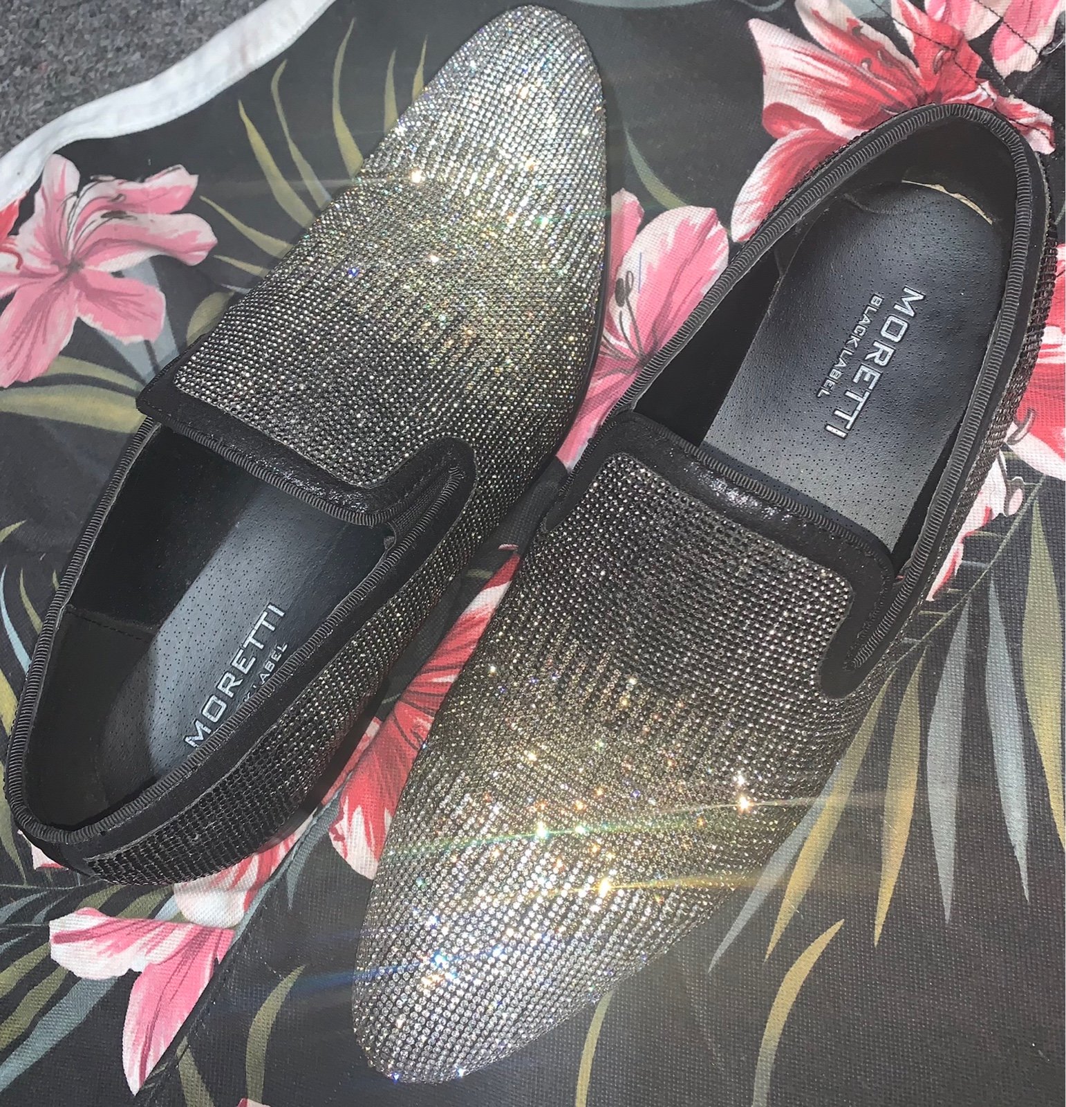 Moretti Black Label Fabian Dress “SUPER BLING” Shoes 10.5 Mens