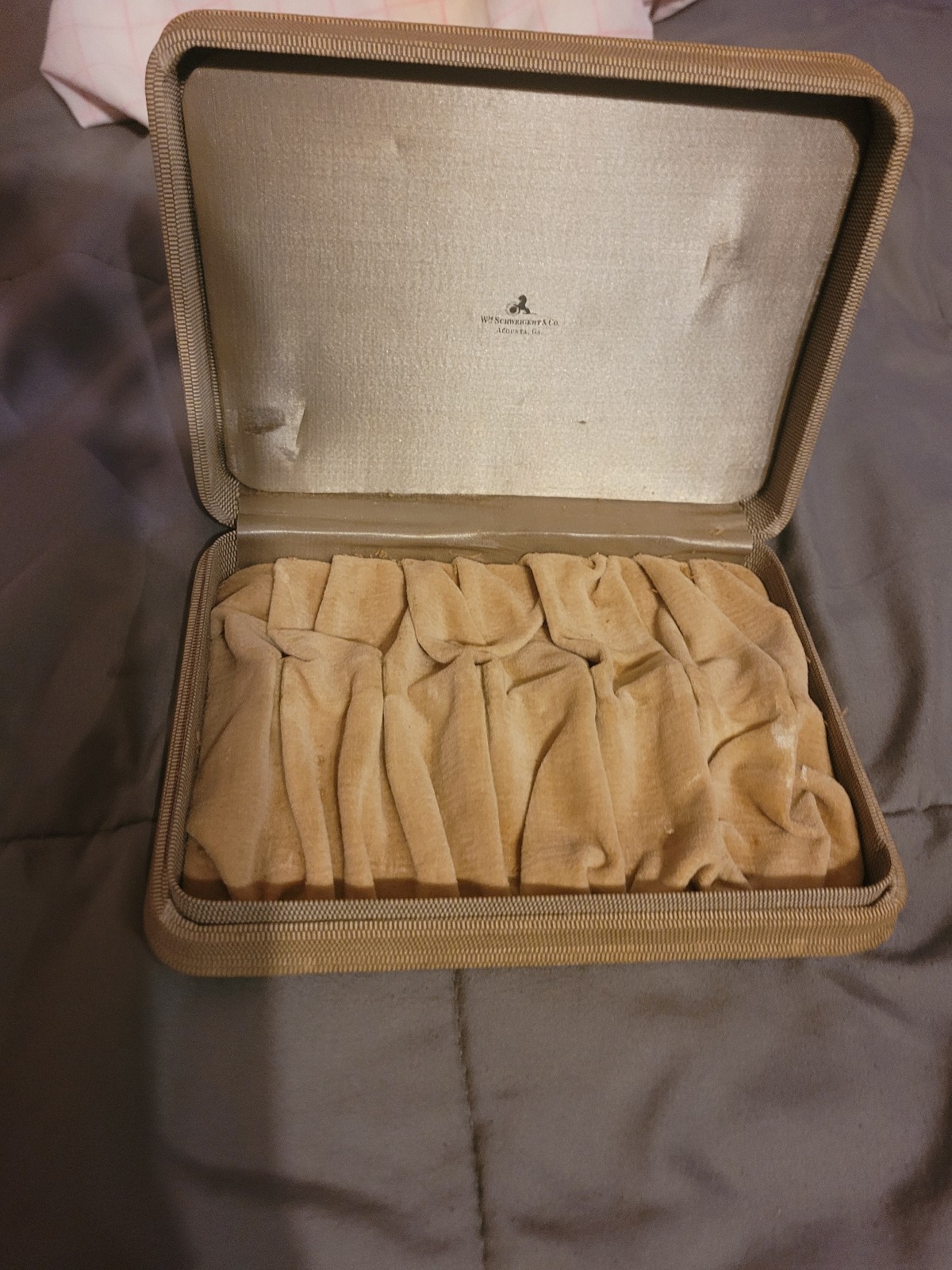 Antique velvet / linen box (150+ years old!)