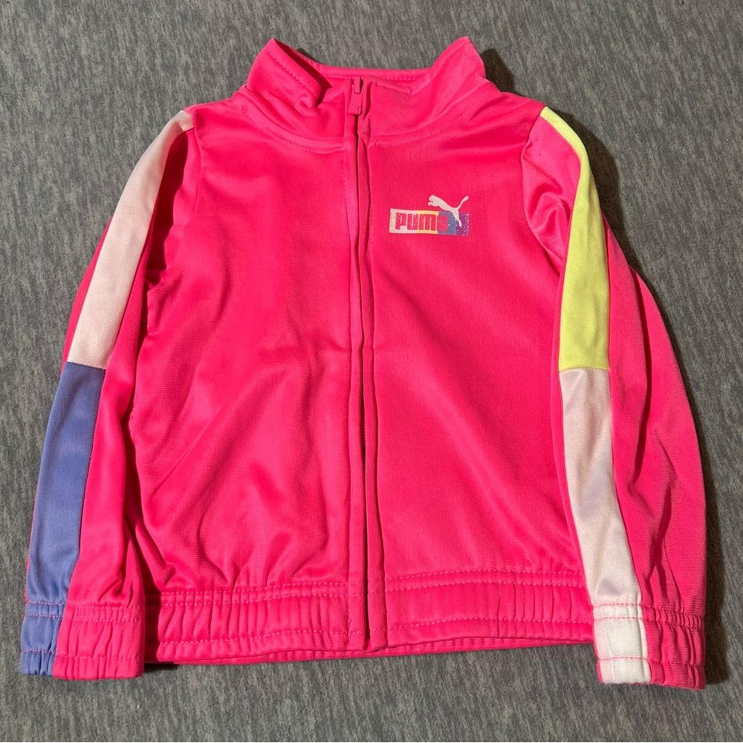 Puma girls pink zip up jacket kids toddler 2T
multicolored glitter athleisure