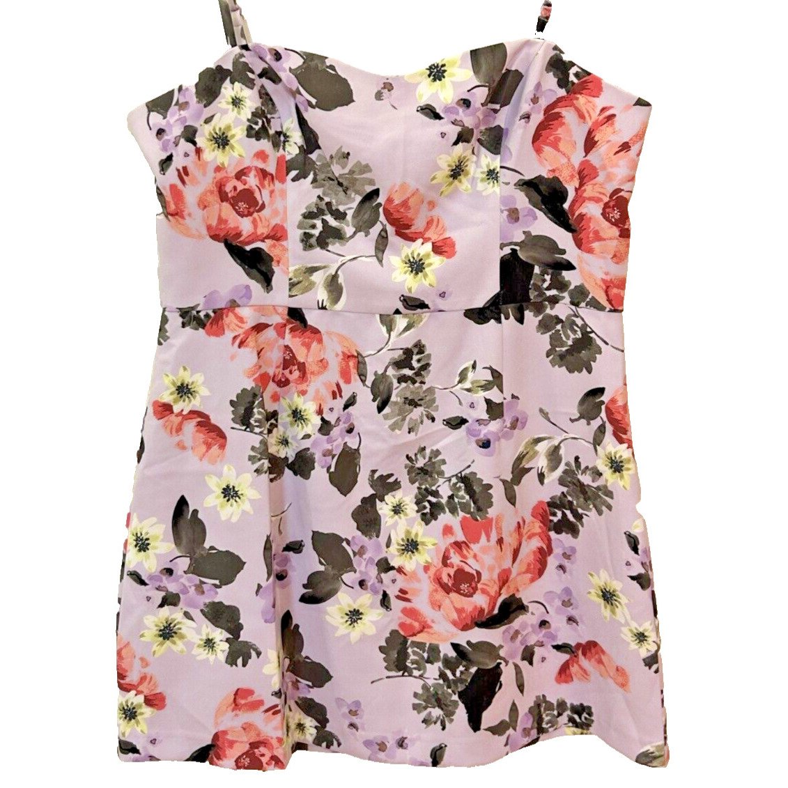 French Connection Whisper Sweetheart A-line floral Mini Dress STRAP Sz L