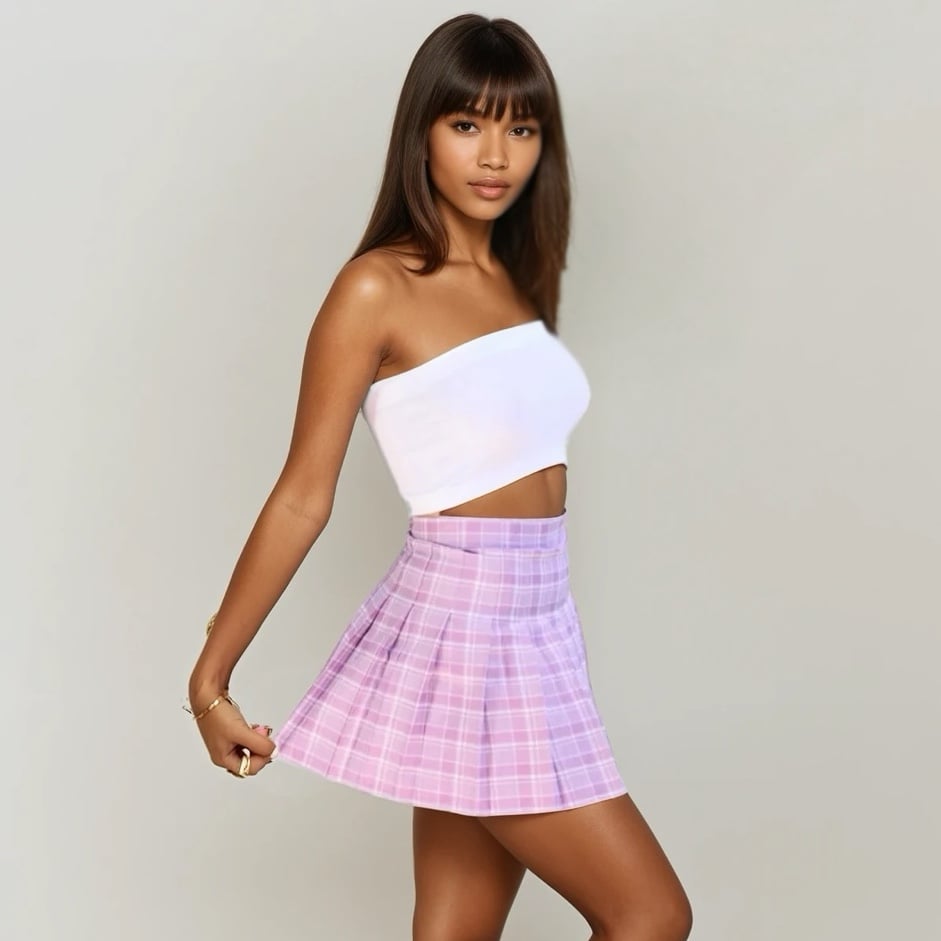 Comfy And Ready Plaid Skorts in Purple Size Small