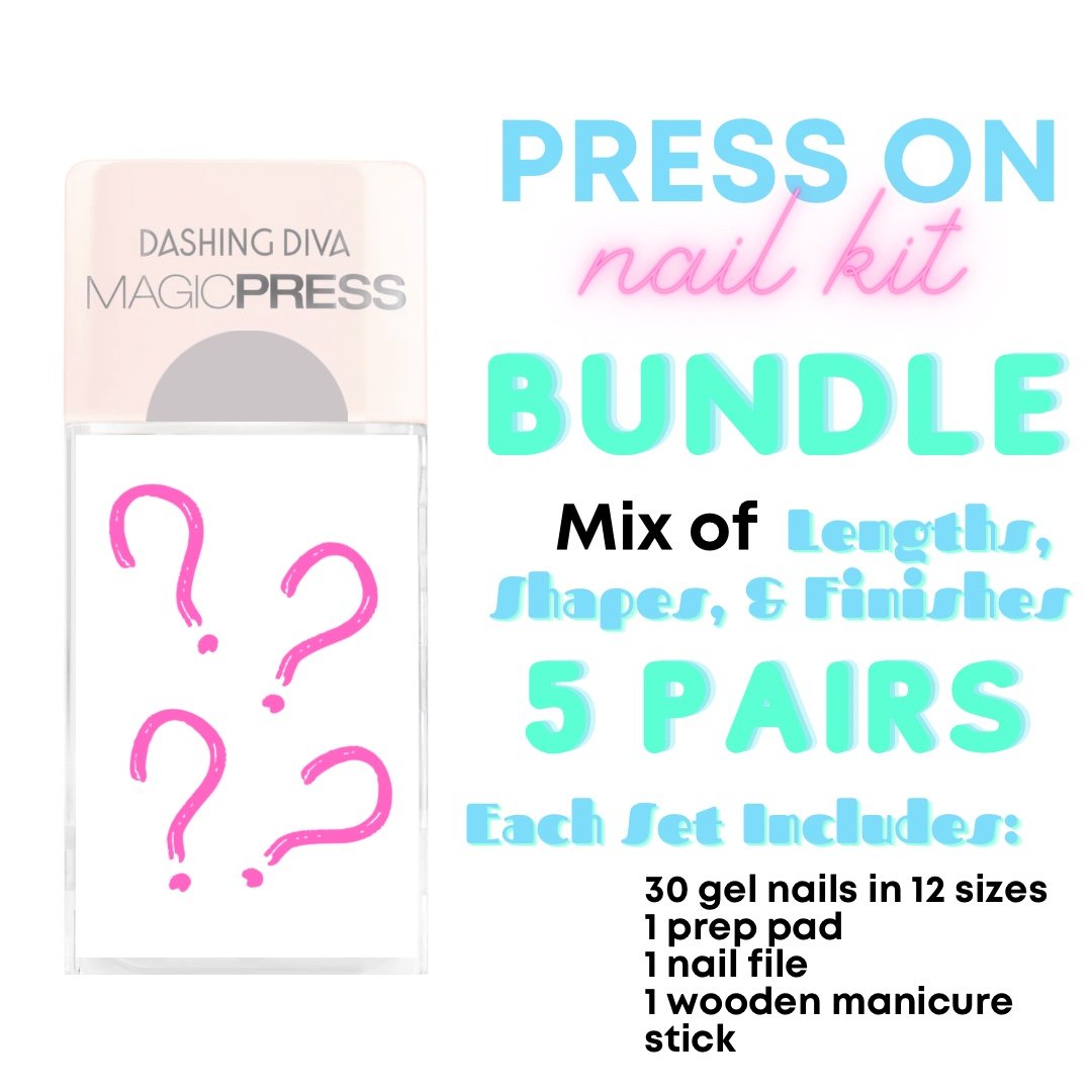 5 Pairs Press On Nail Mystery Mix Bundle - Dashing Diva MagicPress