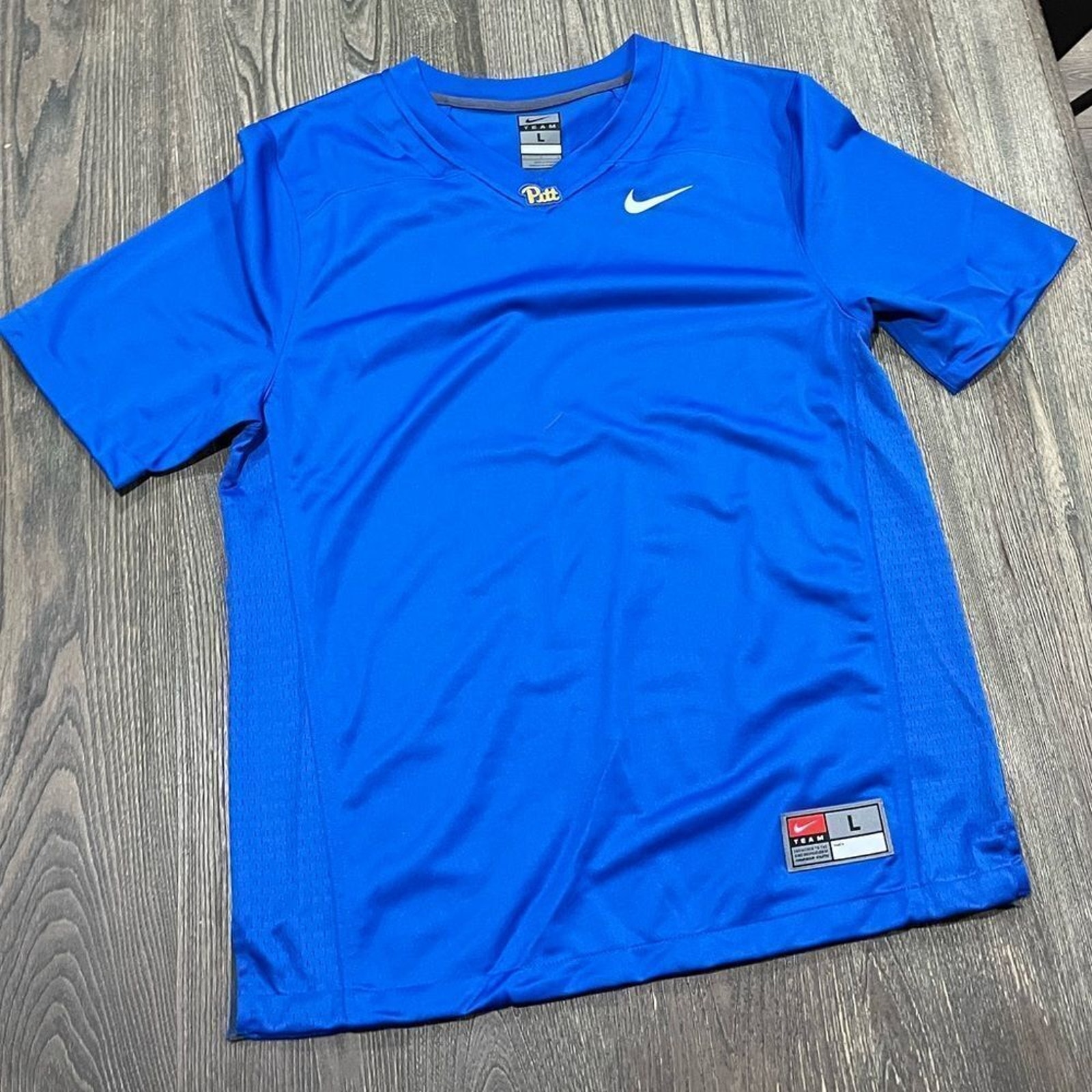NWOT Nike Team Jersey Pittsburgh Pitt Panthers Short Sleeve V-Neck Blue Large