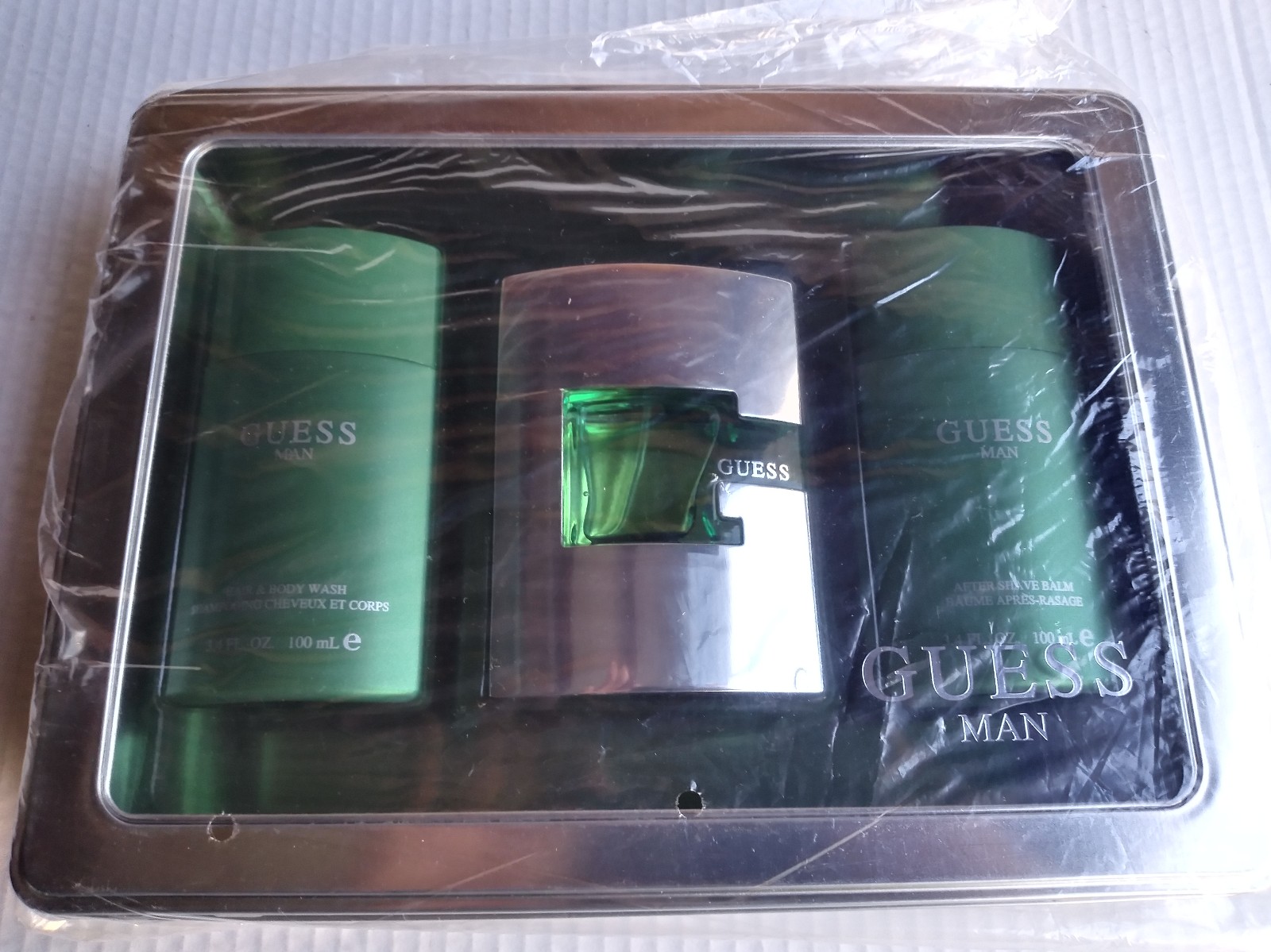 Guess Man Adventurous 3pcs Gift Set Cologne, Body Wash ,After Shave Balm - NEW