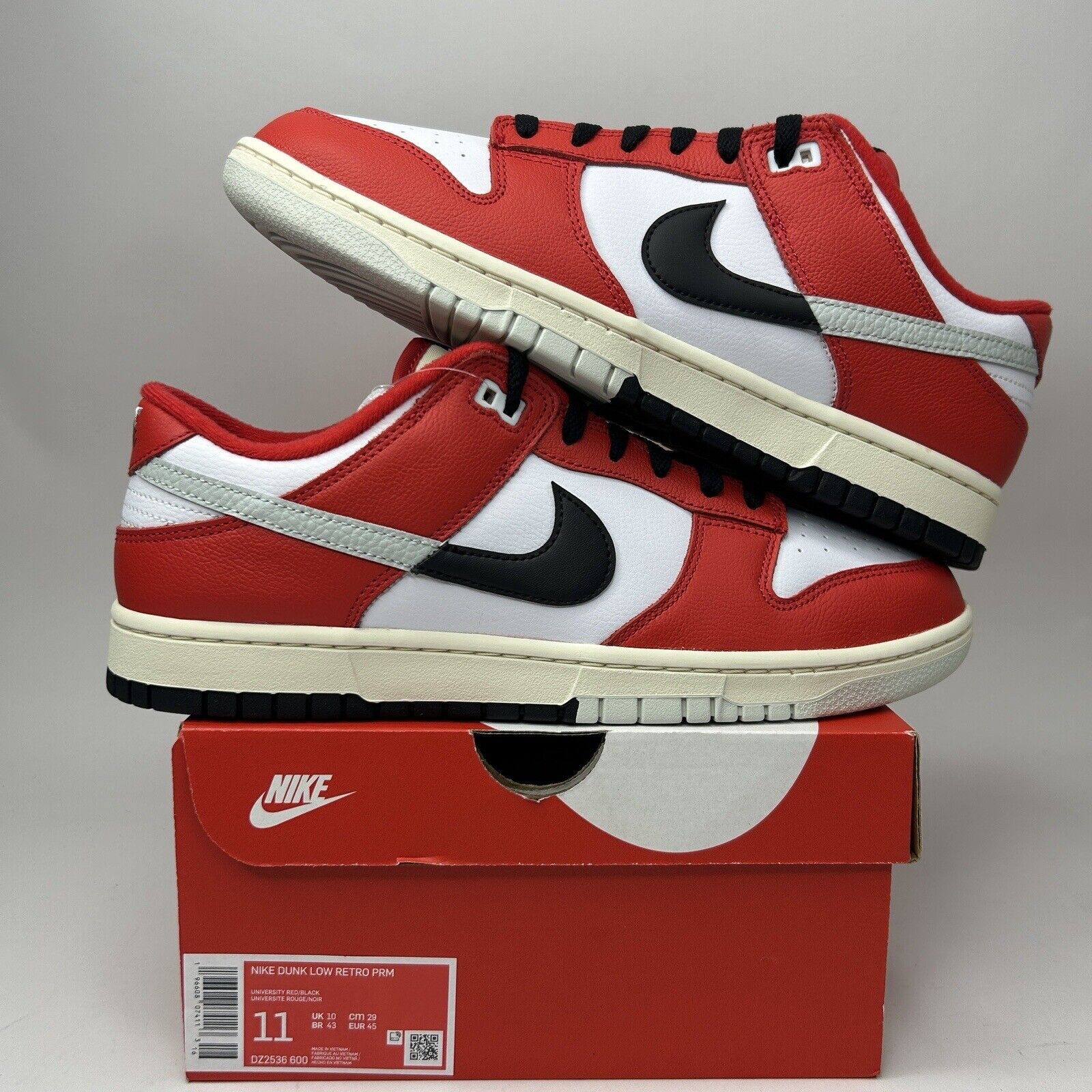 Nike Dunk Low Retro PRM Split “Chicago/University Red” 2023 DZ2536-600 Men’s 11