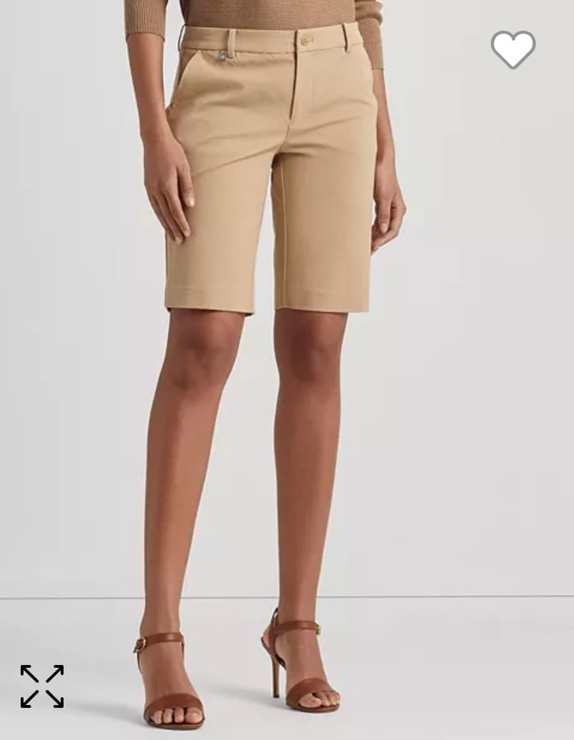 Lauren Ralph Lauren Women’s Stretched Cotton Shorts. Birch Tan. Size 6P NEW