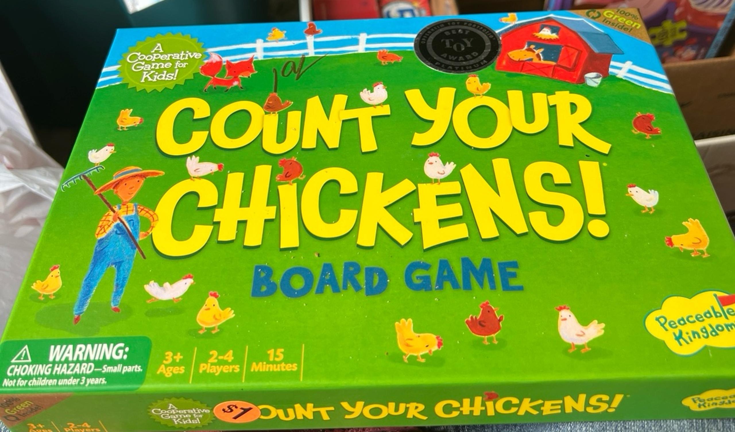 2018 Peaceable Kingdom Count Your Chickens Counting Board Cooperative Game