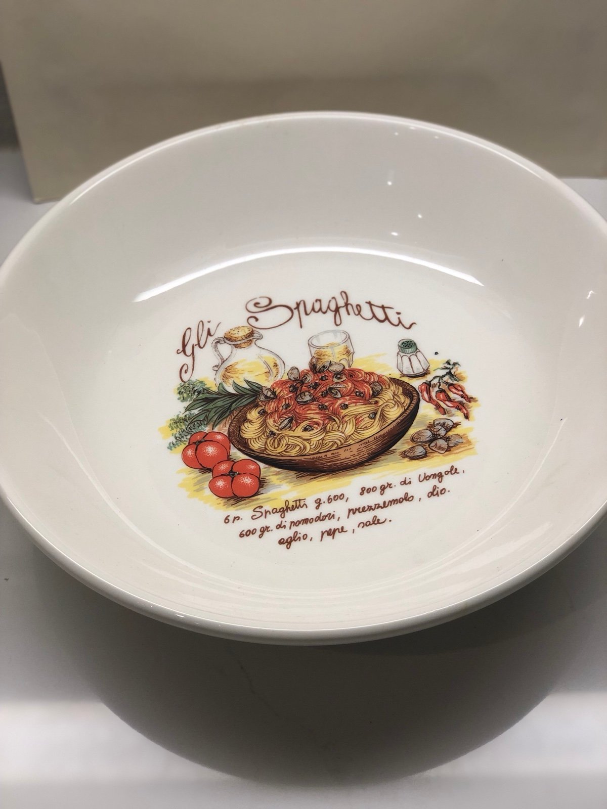 Gli Spaghetti vintage italian ceramic Serving Pasta Bowl Made In Italy