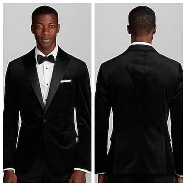 JoS.A.Bank Ritz Velvet Dinner Jacket Single Button Elegant Occasion Wedding Blac