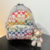 NWT COACH Mini Court Backpack & Bear Charm Rainbow Print