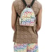NWT COACH Mini Court Backpack & Bear Charm Rainbow Print