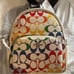 NWT COACH Mini Court Backpack & Bear Charm Rainbow Print