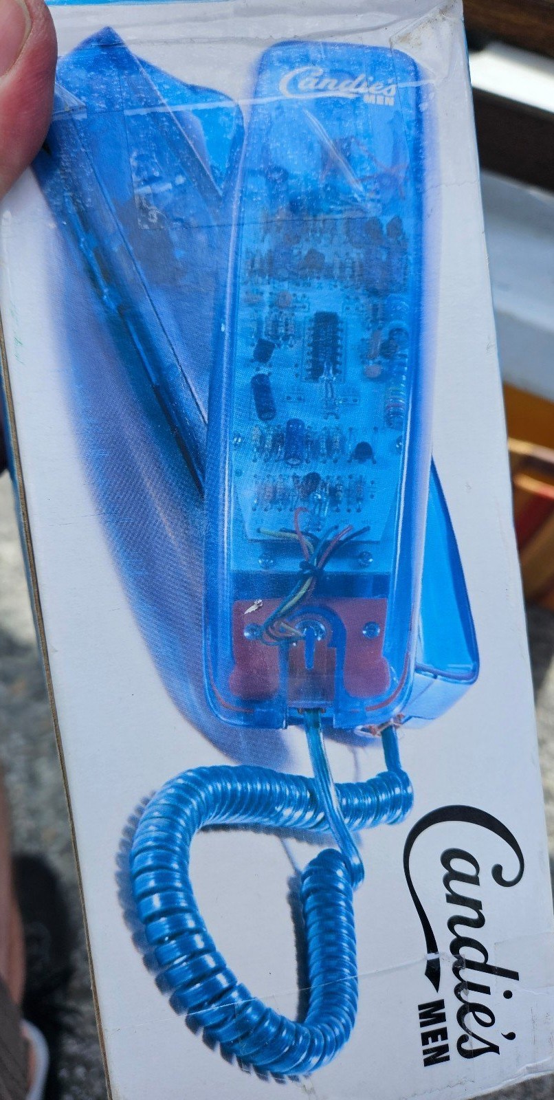 RARE telephone Candie's MENS BLUE TRANSLUCENT TELEPHONE