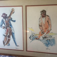 Jazz Musician Jazz Lithograph Art Prints by John Pellersano: Framed