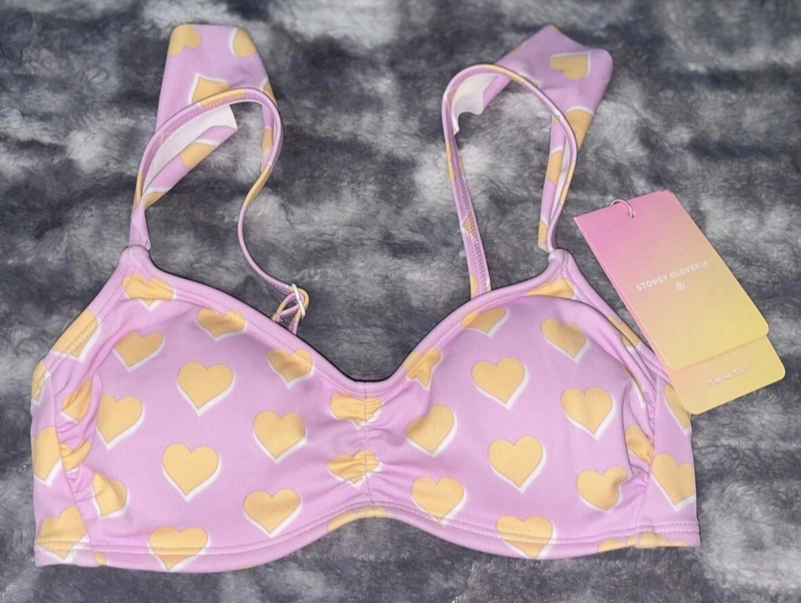 Stoney Clover Lane X Target Women’s XXS Flutter Heart Print Bikini Top New