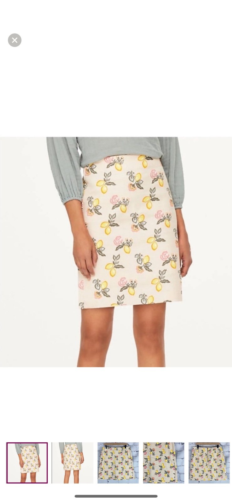 NWT LOFT Lemon Skirt Sz 10