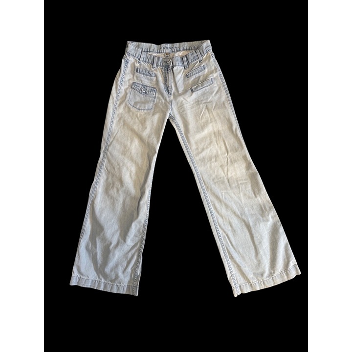 Sandro Wide Leg Jeans P3316-E Light Blue Denim Retro Jeans Size 40/L