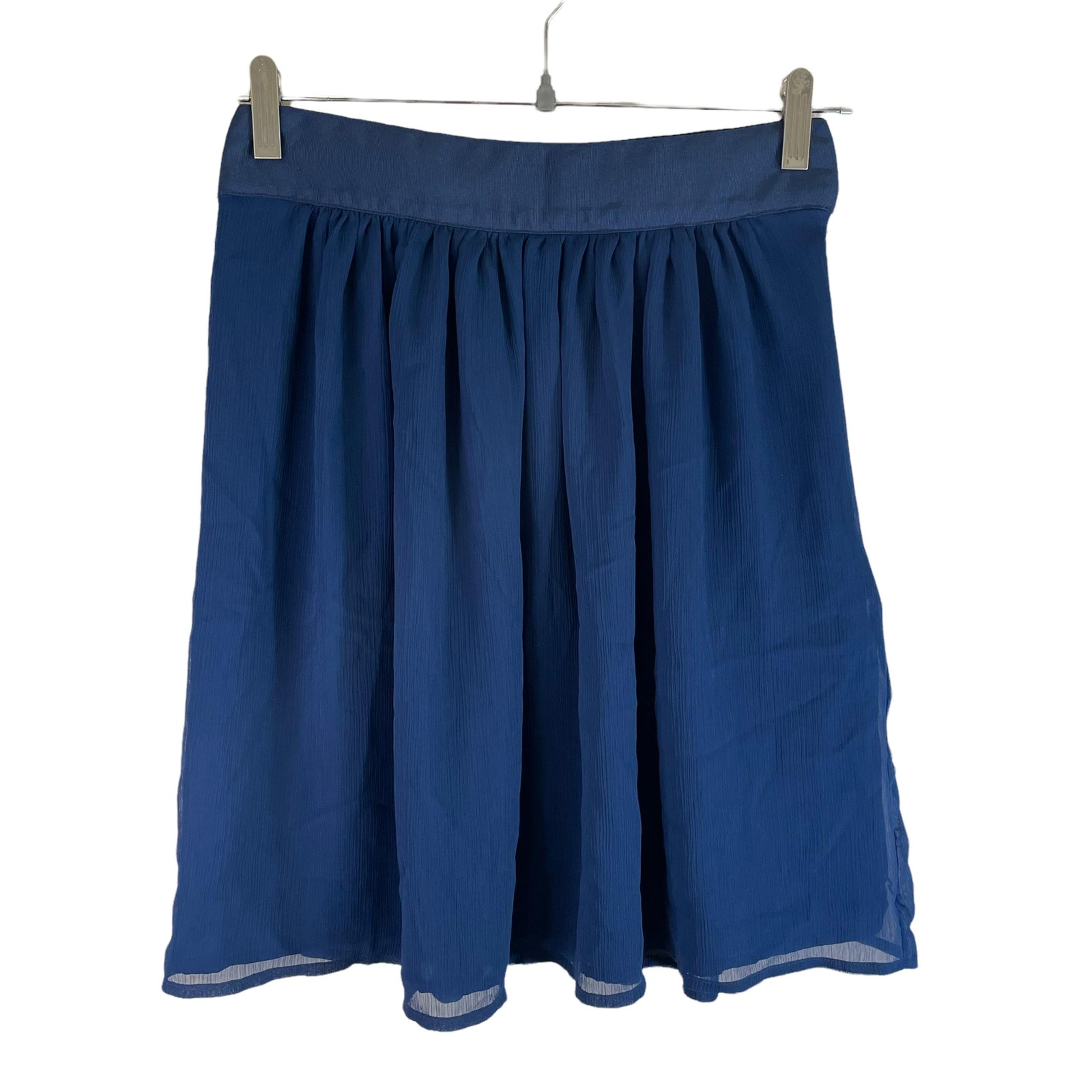 Forever 21 Women's Knee Length Pleated Flowy Skirt Blue Size Small