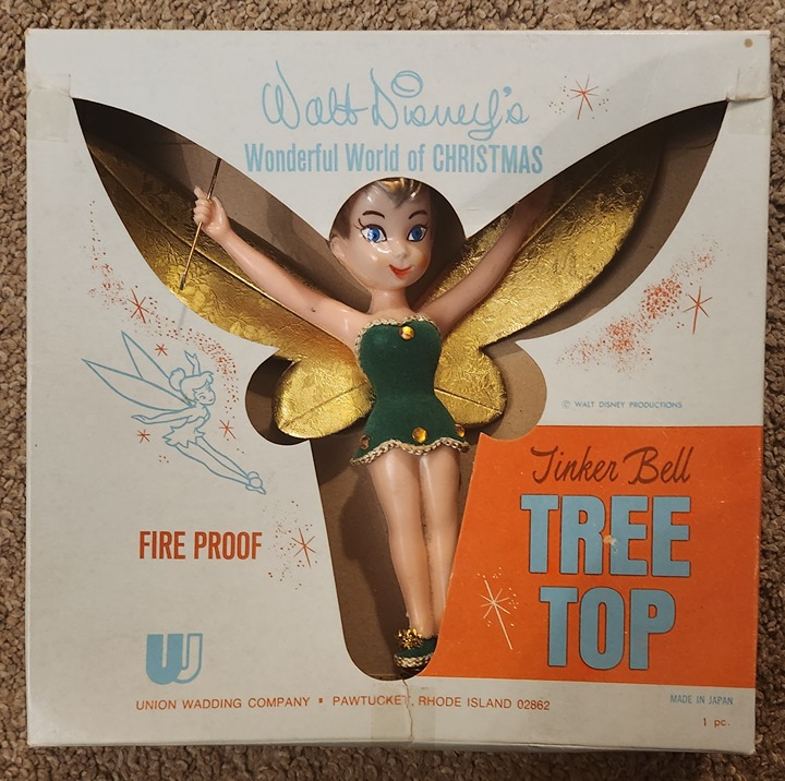 Walt Disney Tinker Bell Tree Topper Made In China 1953 New In Box