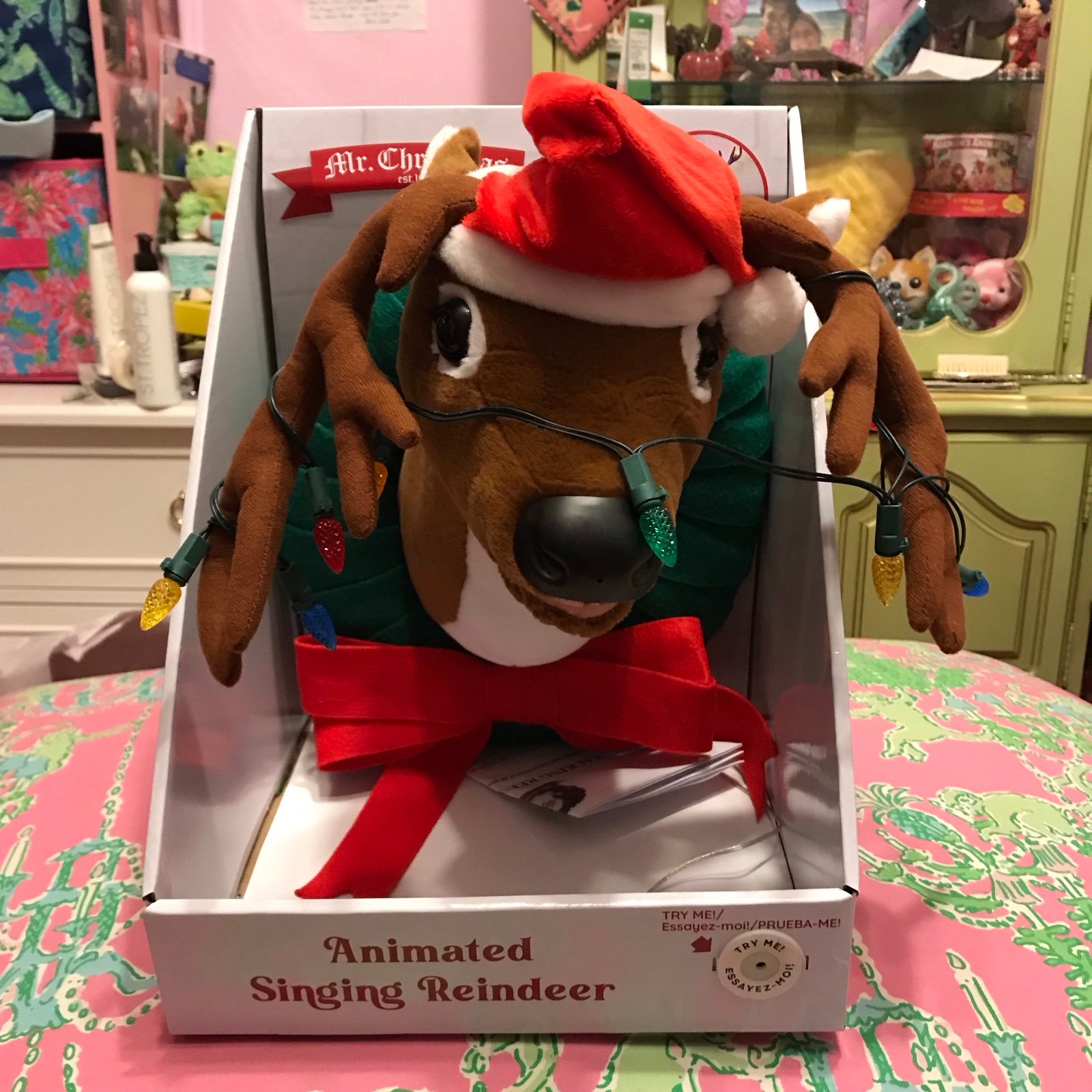 Mr. Christmas animated singing reindeer decoration