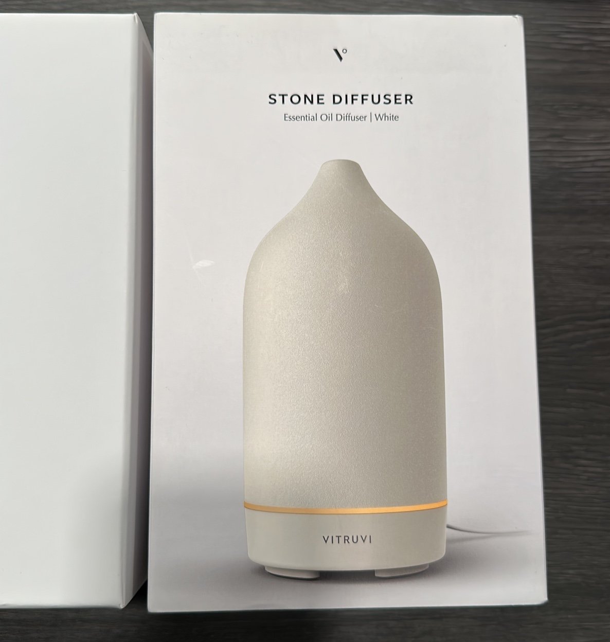 Vitruvi stone diffuser essential oil diffuser in white