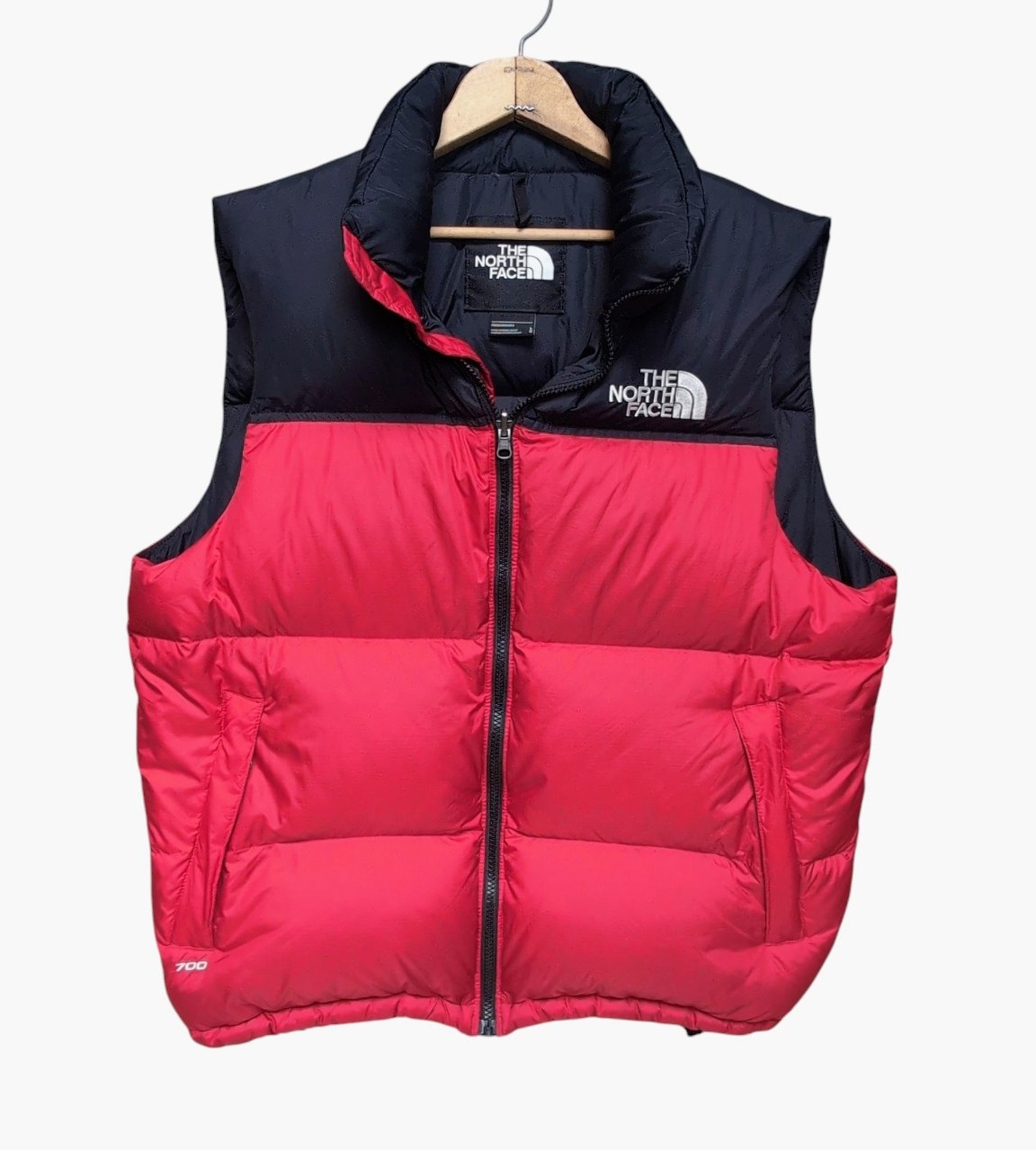The North Face Retro Nuptse 700 Vest Beetroot Red Down Filling Men's size LARGE