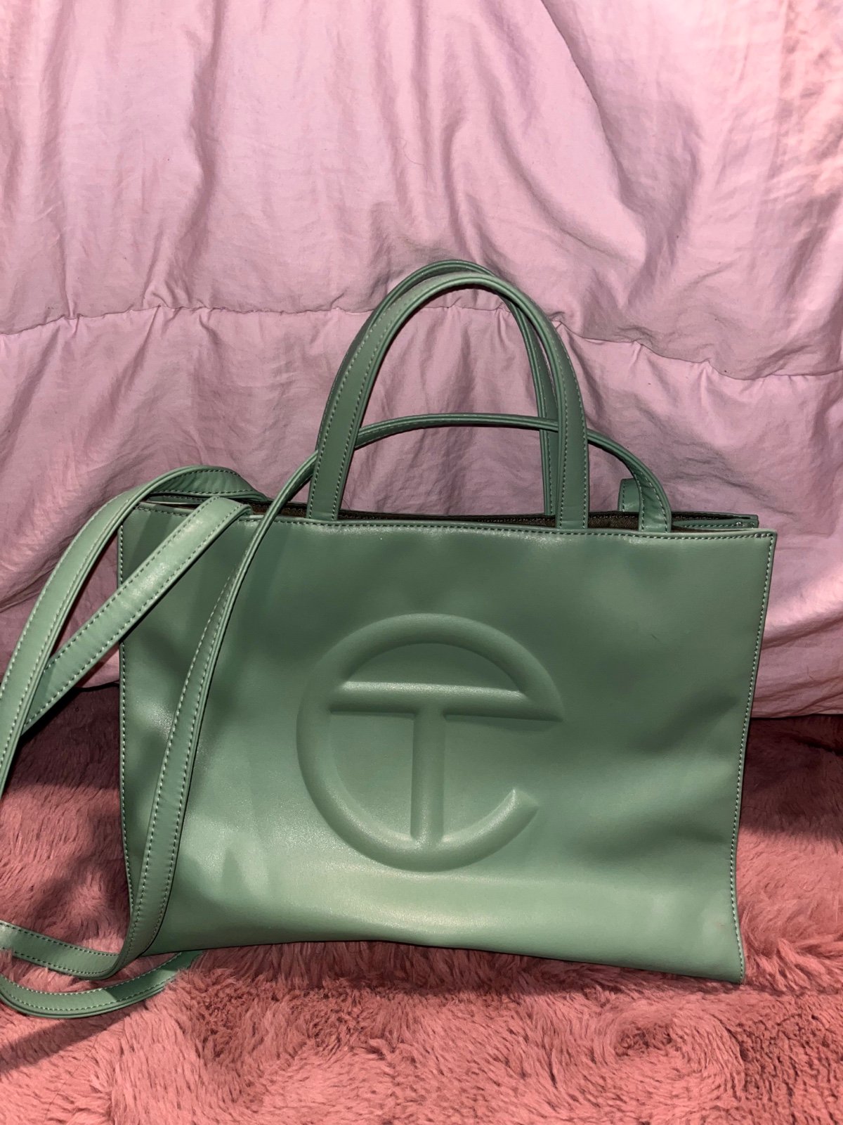 large size Telfar bag in green