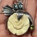 Vintage Indonesia 925 Silver Pendant with Carved Flower