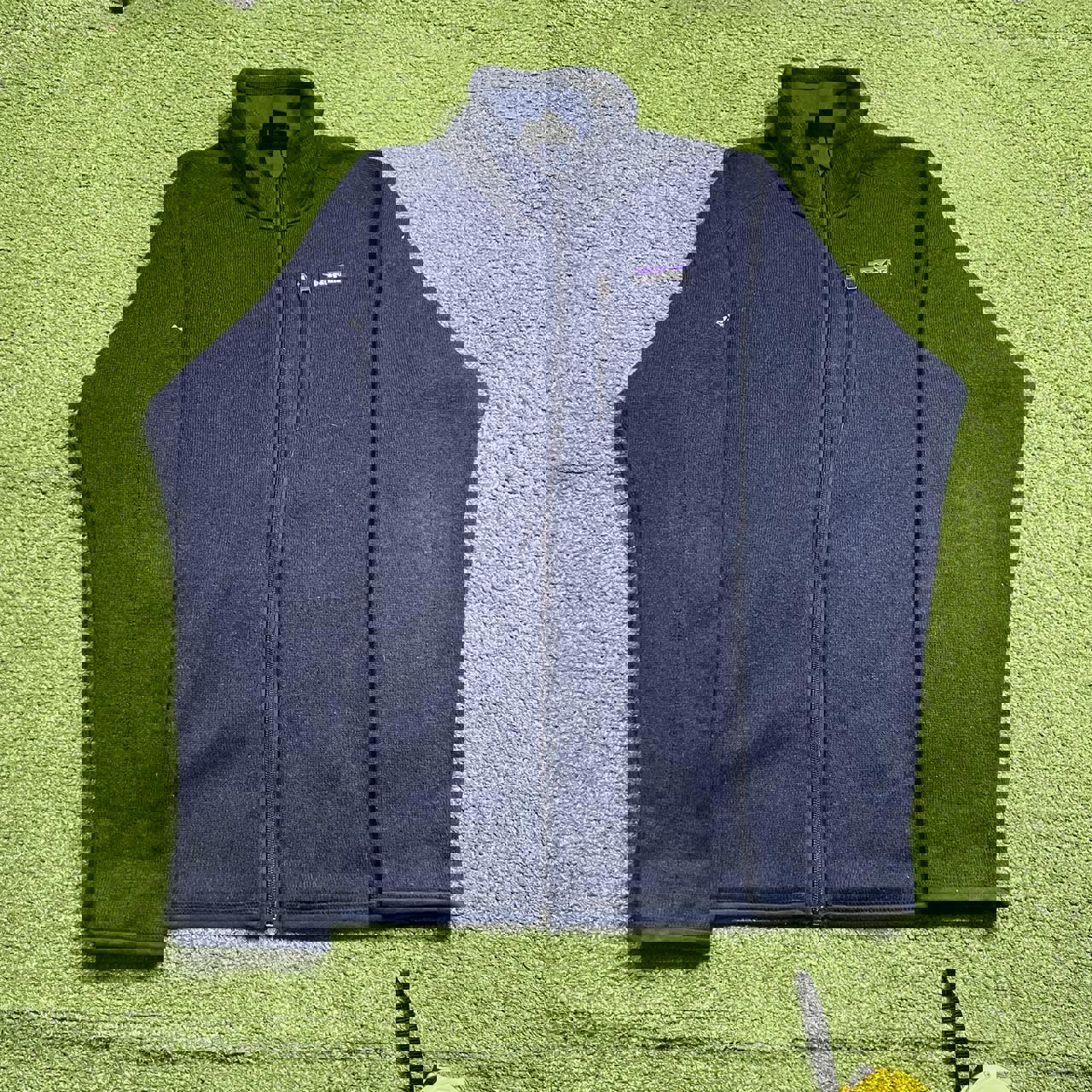 vintage patagonia navy full zip better sweater fleece jacket size medium