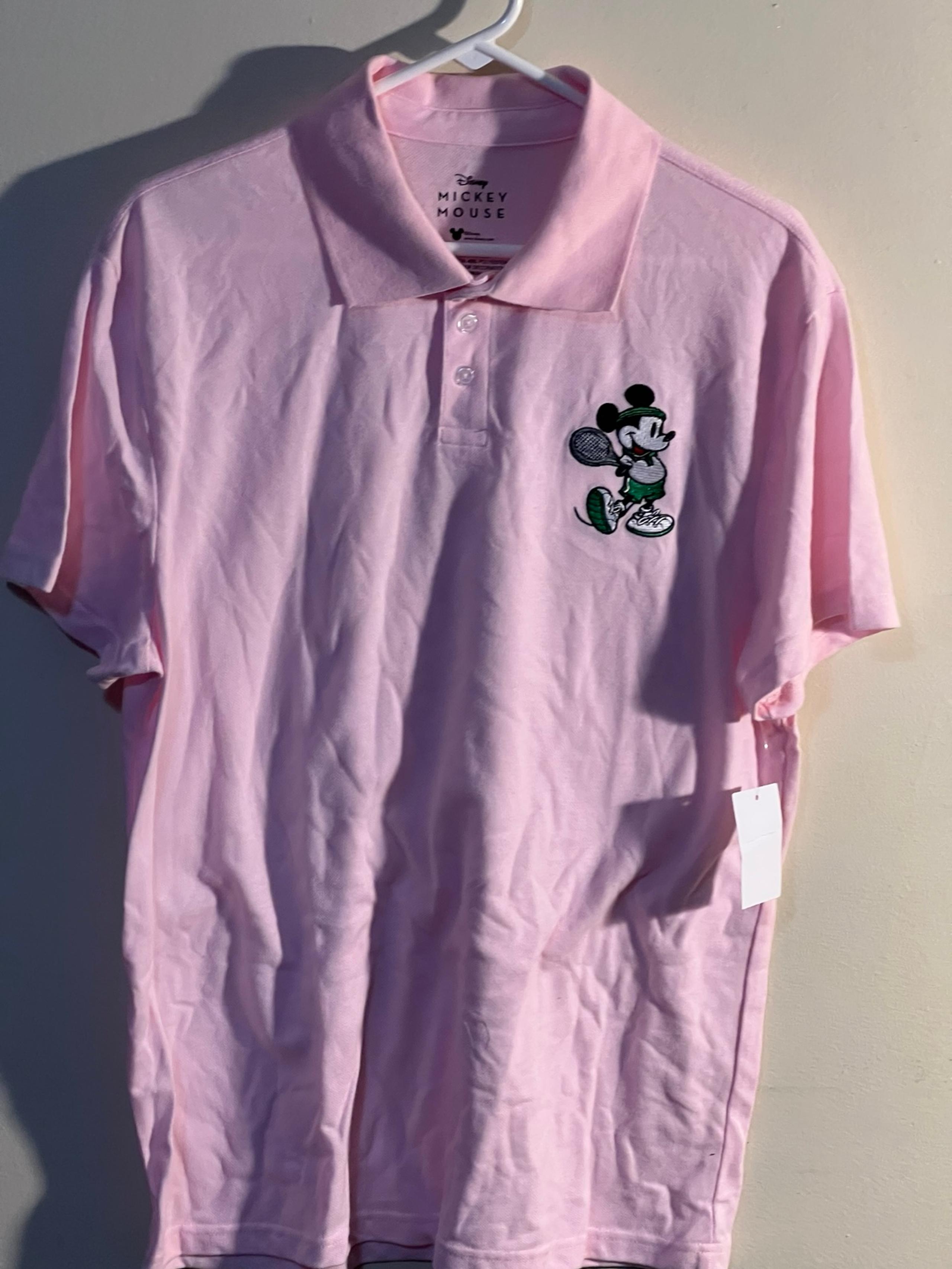 Disney Mickey Mouse Tennis Club Pink Short Sleeve Mens Size Large Polo Shirt
NWT