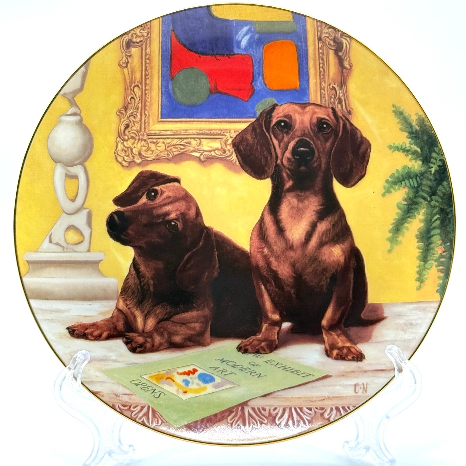 Limited Edition Danbury Mint 2 Dachshunds