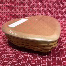 2004 Longaberger Valentines Sweetest Heart Basket Set in Warm Brown