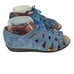 BeautiFeel Edyta Blue Suede Leather Lace Up Peep Toe Wedge Sandals Size 38 7.5