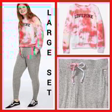 NEW VS PINK LARGE TIE DYE COZY SET