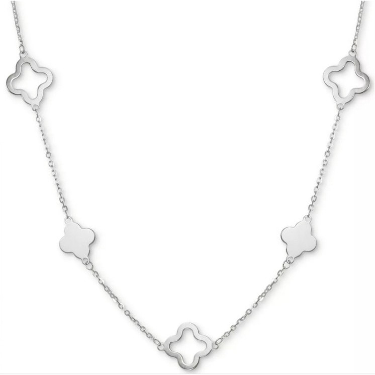 Dainty Clover Necklace 14k