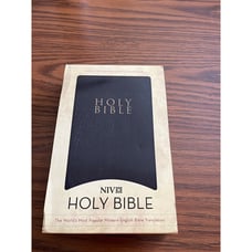 New International Version black leather-look Holy Bible