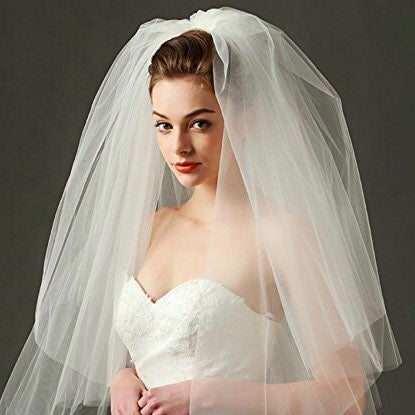 New 2 tier bubble veil wedding veil