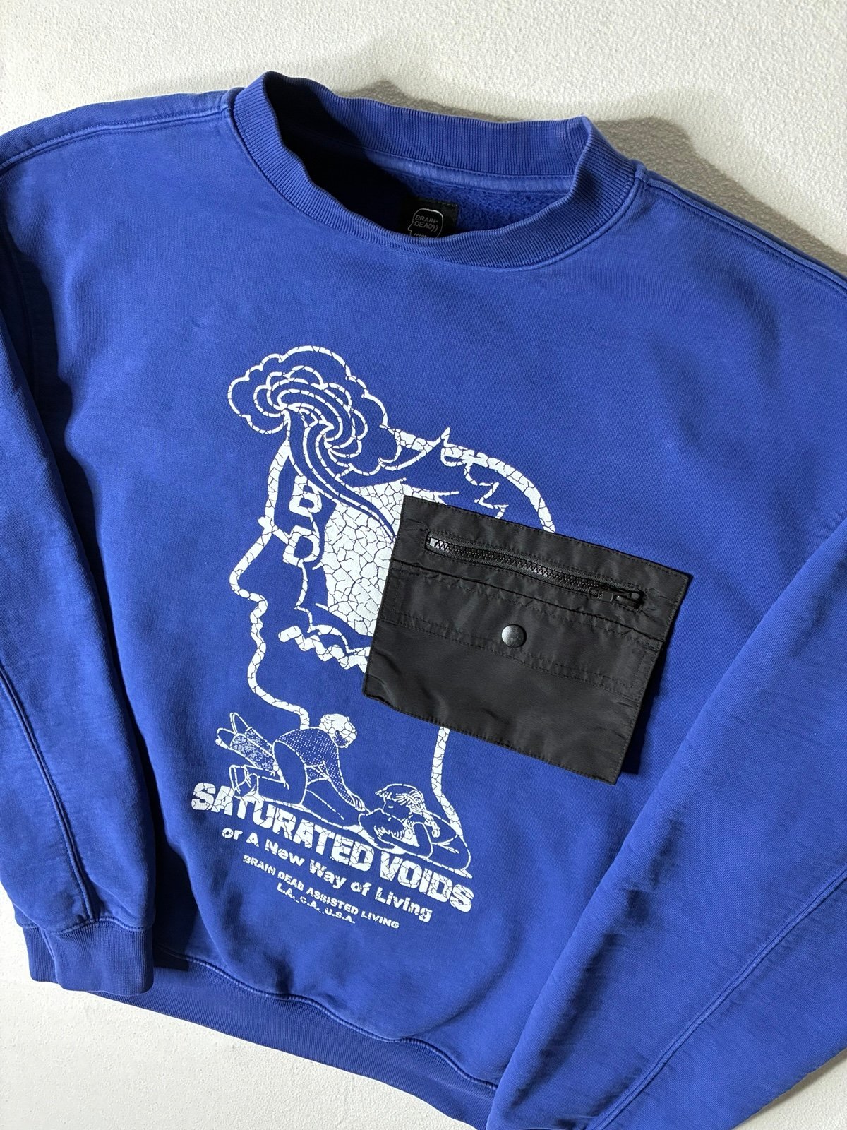 Brain Dead Saturated Voids Sweatshirt - Size Medium- Blue