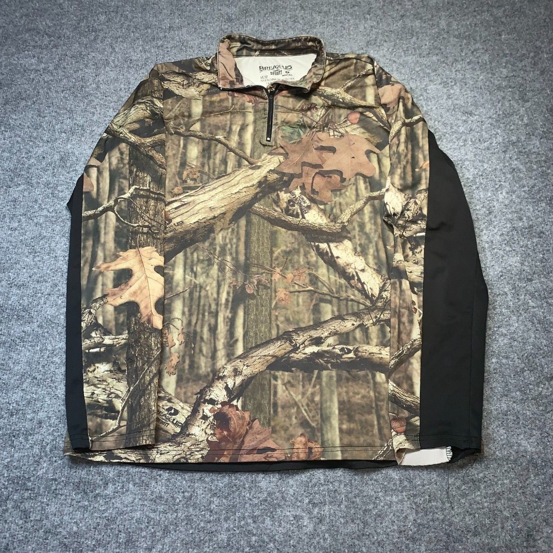 Mossy Oak Break Up Infinity Camo Mens Medium Long Sleeve 1/4 Zip Quarterzip