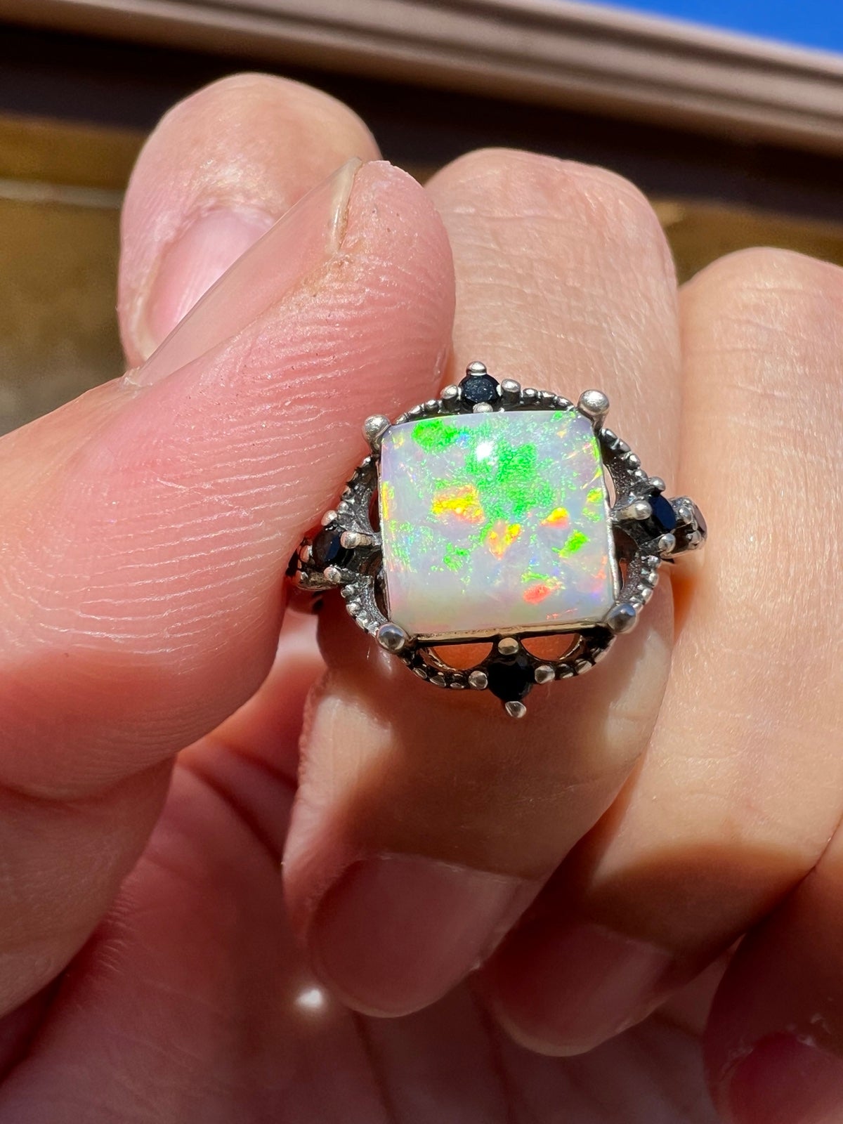Australian opal ring