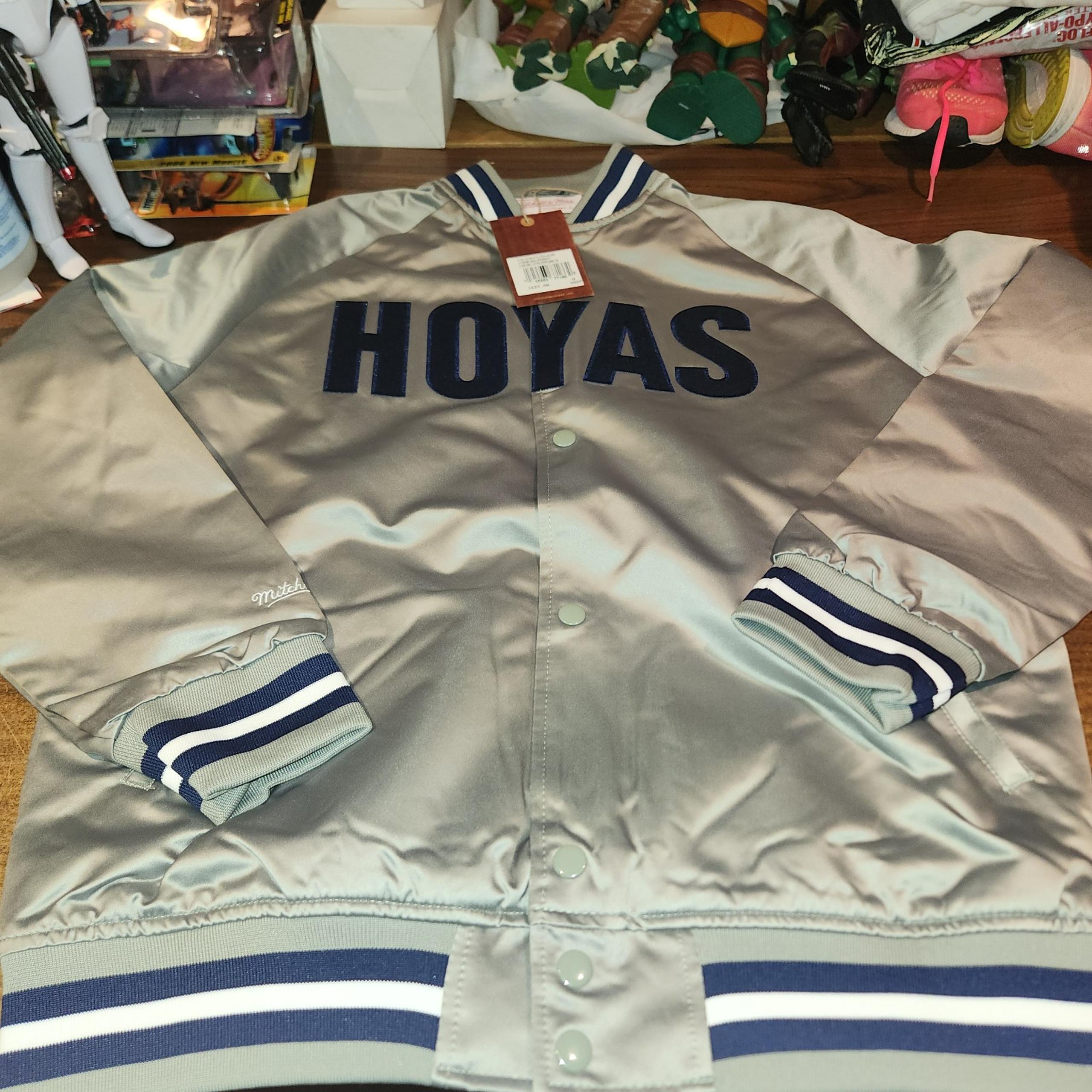 NEW Mitchell & Ness Georgetown Hoyas Retro Satin Bomber Jacket Men's Size M $125