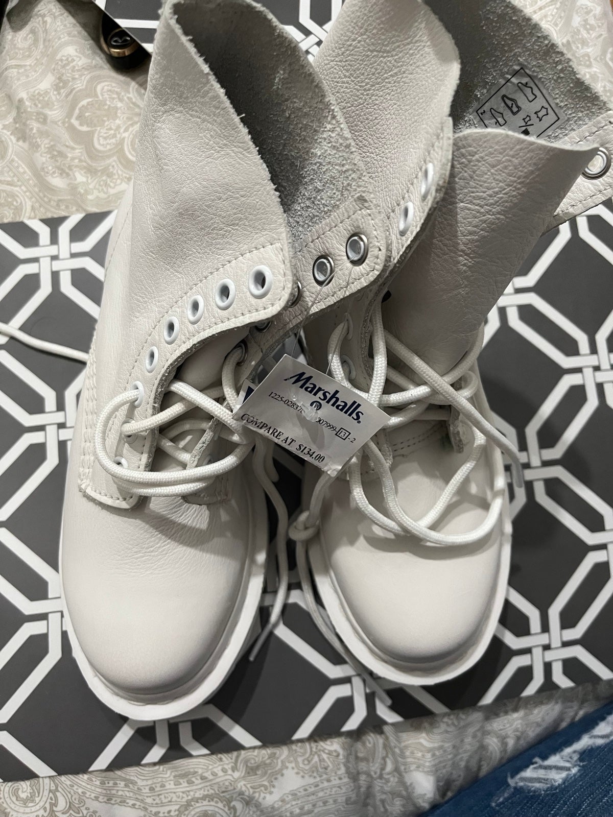 White Leather Dr Martens 1460 Boots