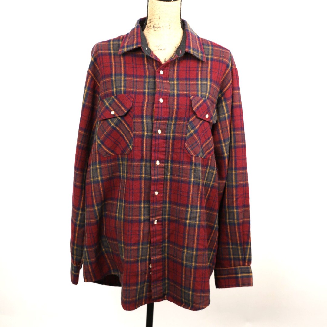 EC Vintage Outdoor Exchange Button Down Buffalo Plaid Flannel size XL Tall